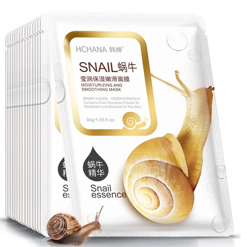 20pcs Snail Collagen Face Mask skincare Moisturizing Anti wrinkle Whitening Facial Masks Face Sheet Mask Korean Skin Care - Cozy & Co. Market