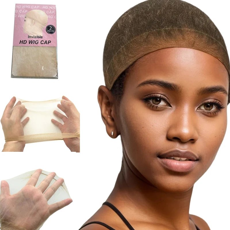 2/10/24Pieces Ultra-Thin HD Sheer Wig Caps for Women Invisible Stocking Bald Cap Lace Front Wig Accessories - Cozy & Co. Market