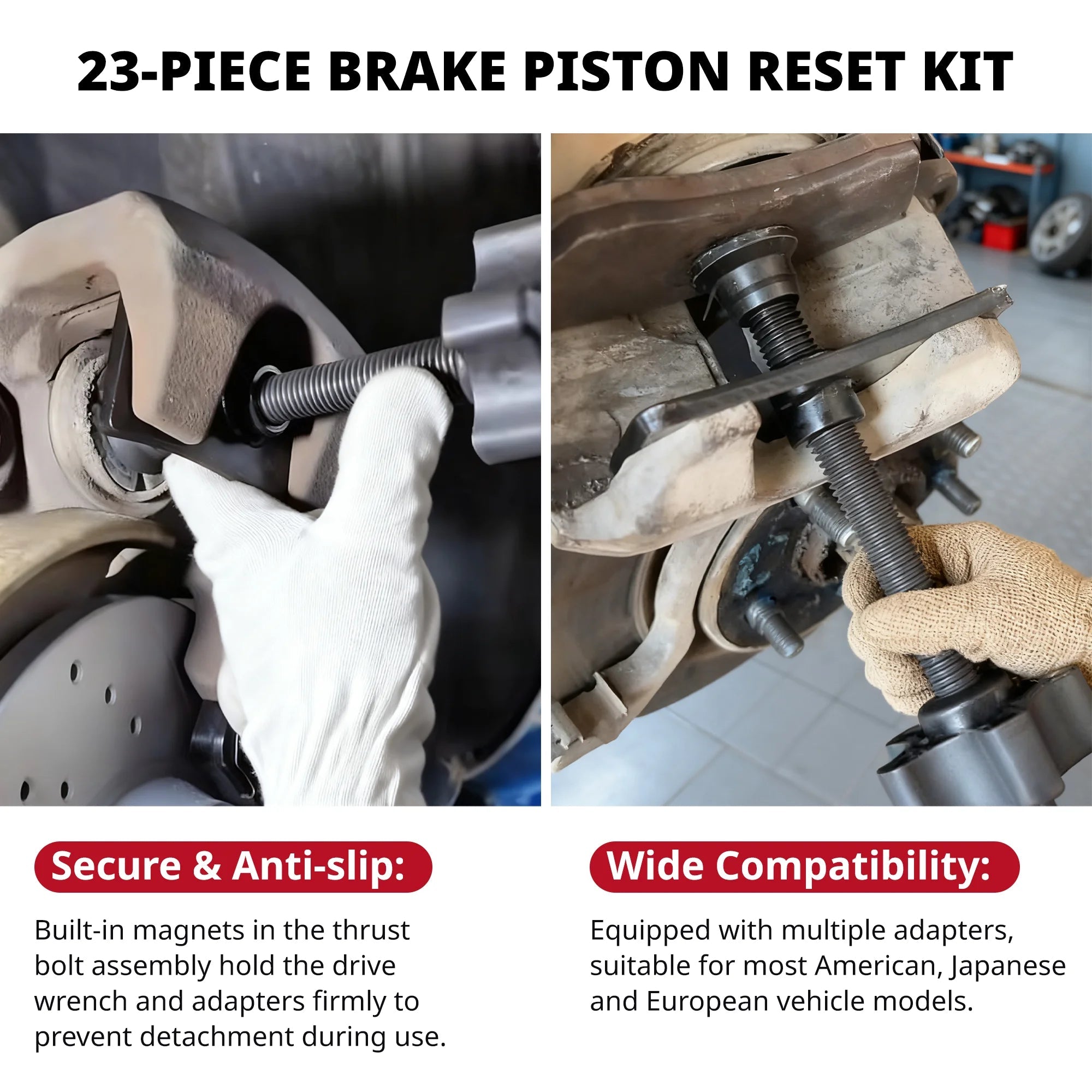 23-Piece Brake Piston Reset Tool Car Set Universal Brake Reset Tool for Brakes and Calipers Disc Brakes Automobile Repair Tools - Cozy & Co. Market
