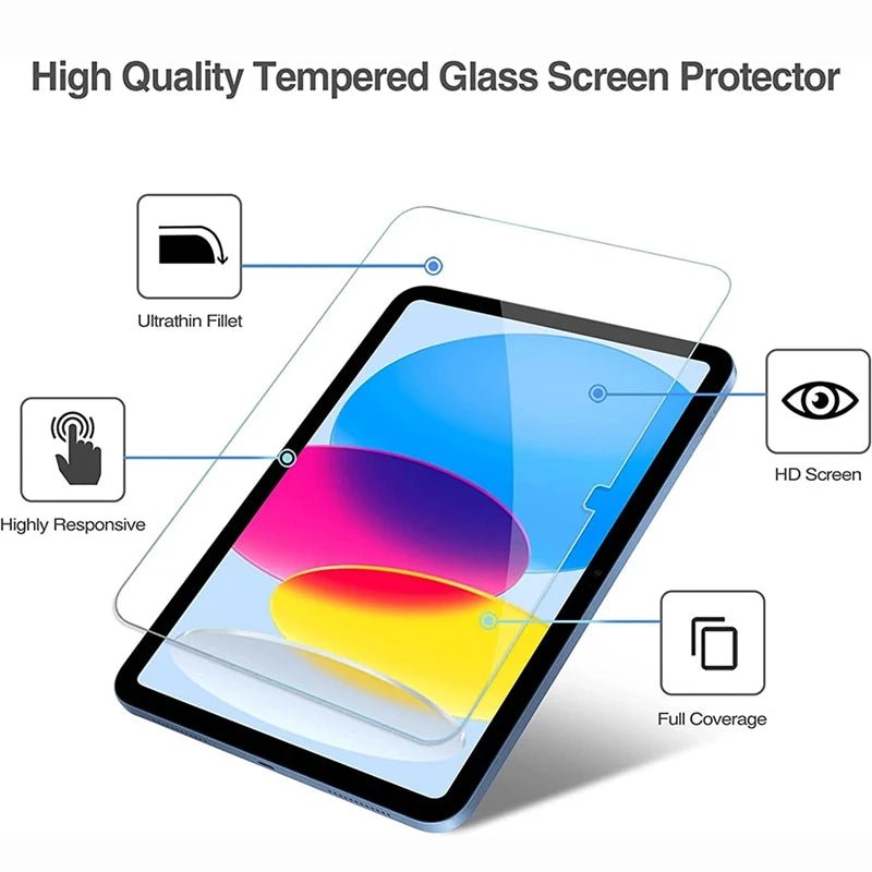 2PCS Glass Screen Protector Tablet Case IPad 10th Generation 11th 10.9 Inch 2025 iPad A16 A3354 A3355 A2696 A2757 Gen Cover - Cozy & Co. Market