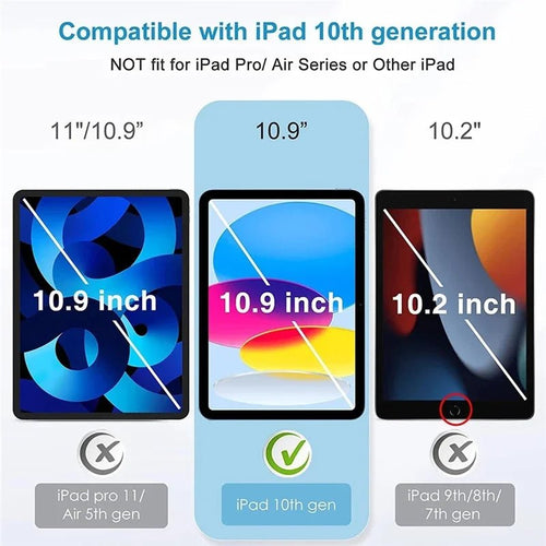 2PCS Glass Screen Protector Tablet Case IPad 10th Generation 11th 10.9 Inch 2025 iPad A16 A3354 A3355 A2696 A2757 Gen Cover - Cozy & Co. Market