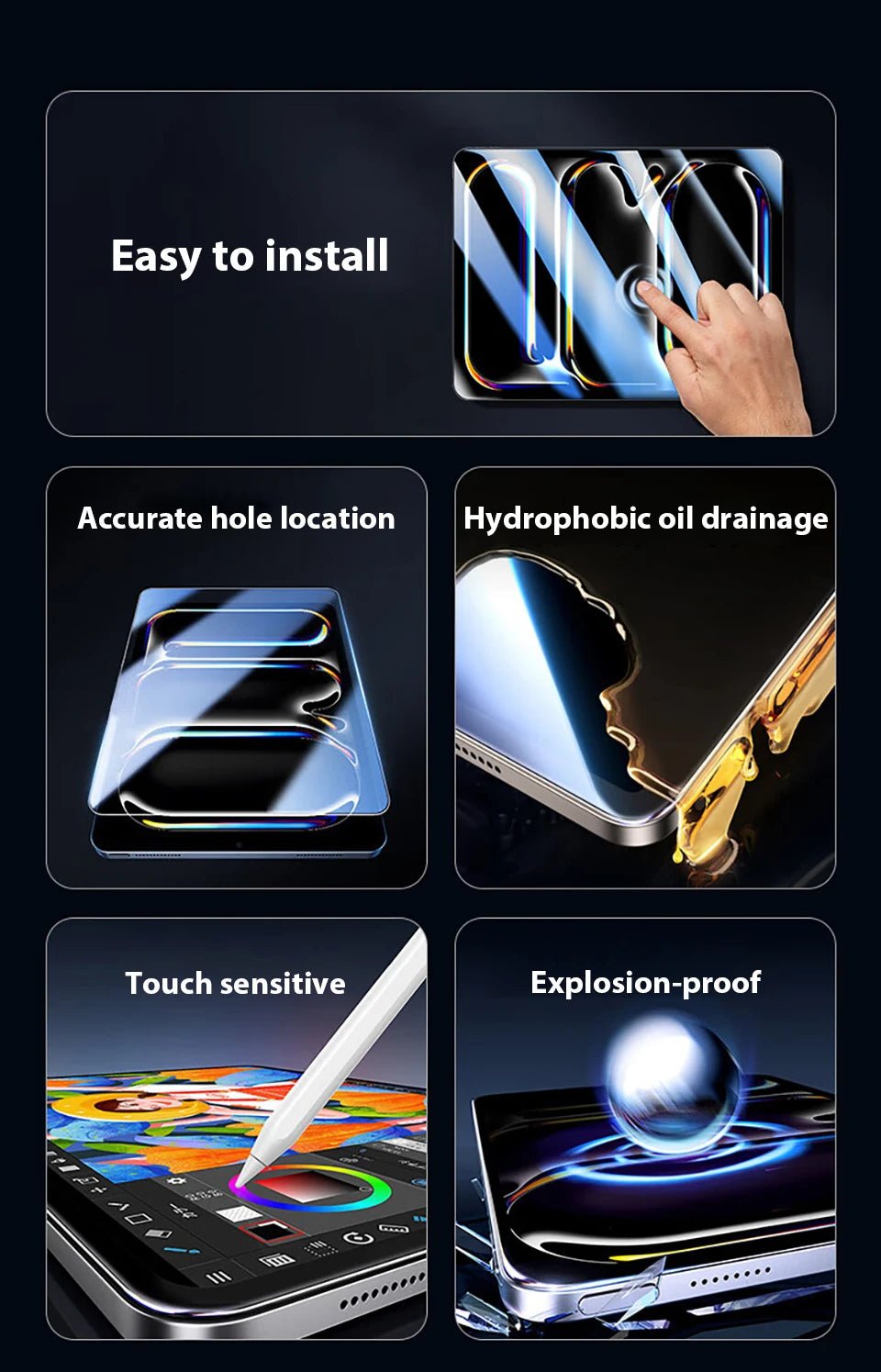 2Pcs Tempered Glass Screen Protector For iPad Pro 13 11th M5 M4 12.9 Air 11 M3 M2 5 4 Mini 6 7 10 9 9th 10th Generation A16 Film - Cozy & Co. Market