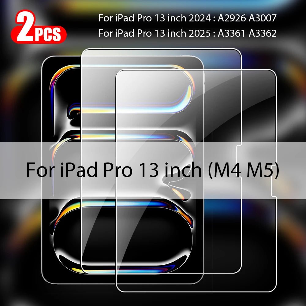 2Pcs Tempered Glass Screen Protector For iPad Pro 13 11th M5 M4 12.9 Air 11 M3 M2 5 4 Mini 6 7 10 9 9th 10th Generation A16 Film - Cozy & Co. Market