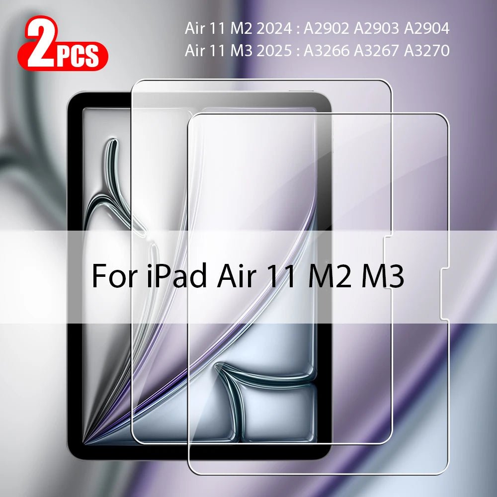 2Pcs Tempered Glass Screen Protector For iPad Pro 13 11th M5 M4 12.9 Air 11 M3 M2 5 4 Mini 6 7 10 9 9th 10th Generation A16 Film - Cozy & Co. Market