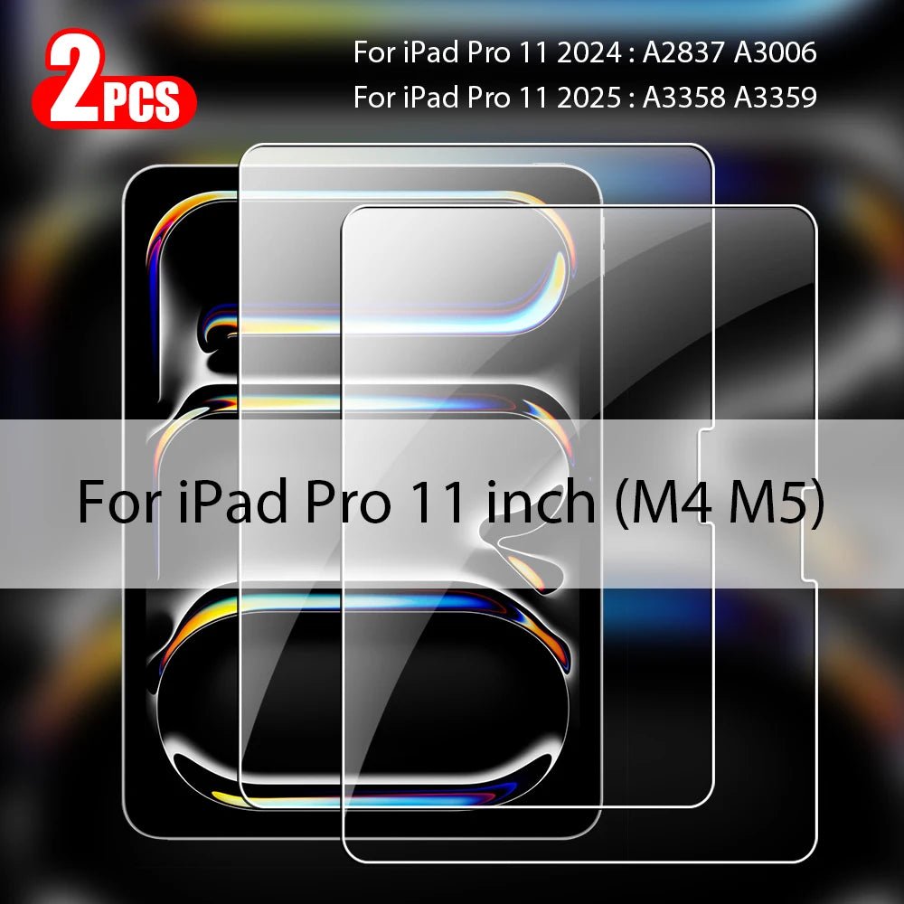 2Pcs Tempered Glass Screen Protector For iPad Pro 13 11th M5 M4 12.9 Air 11 M3 M2 5 4 Mini 6 7 10 9 9th 10th Generation A16 Film - Cozy & Co. Market