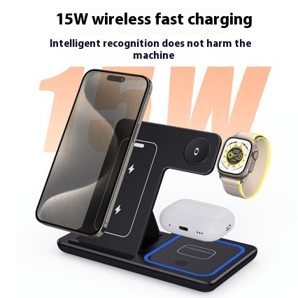3 In 1 LED Fast Wireless Charger Stand Foldable Charging Station - Cozy & Co. Market