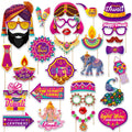 30Pcs/Set Happy Diwali Theme Photo Booth Props Candle Elephant Dress Up Paper Masks for India Diwali Festival Party Decoration - Cozy & Co. Market