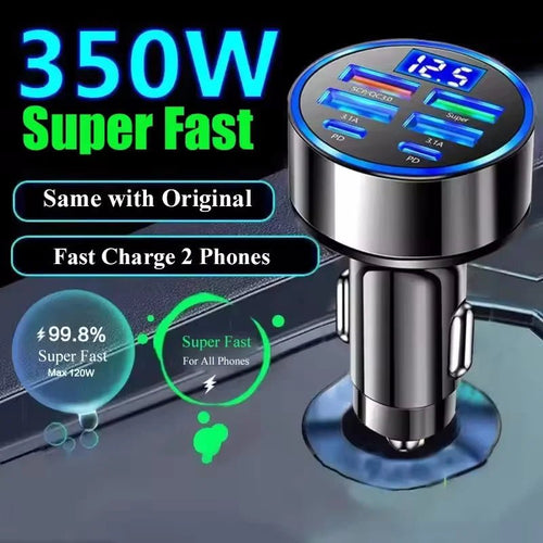350W USB Car Charger PD QC3.0 USB C Car Phone Charger Type C Adapter for iPhone Samsung Huawei Xiaomi Quick Charge ﻿ - Cozy & Co. Market