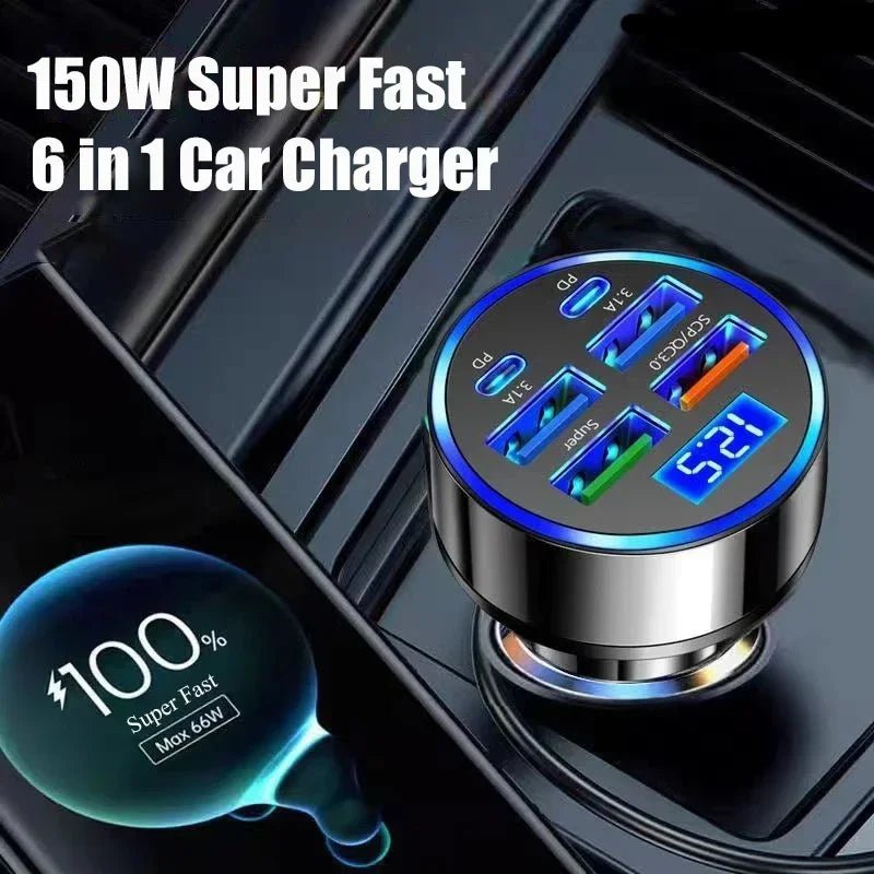 350W USB Car Charger PD QC3.0 USB C Car Phone Charger Type C Adapter for iPhone Samsung Huawei Xiaomi Quick Charge ﻿ - Cozy & Co. Market