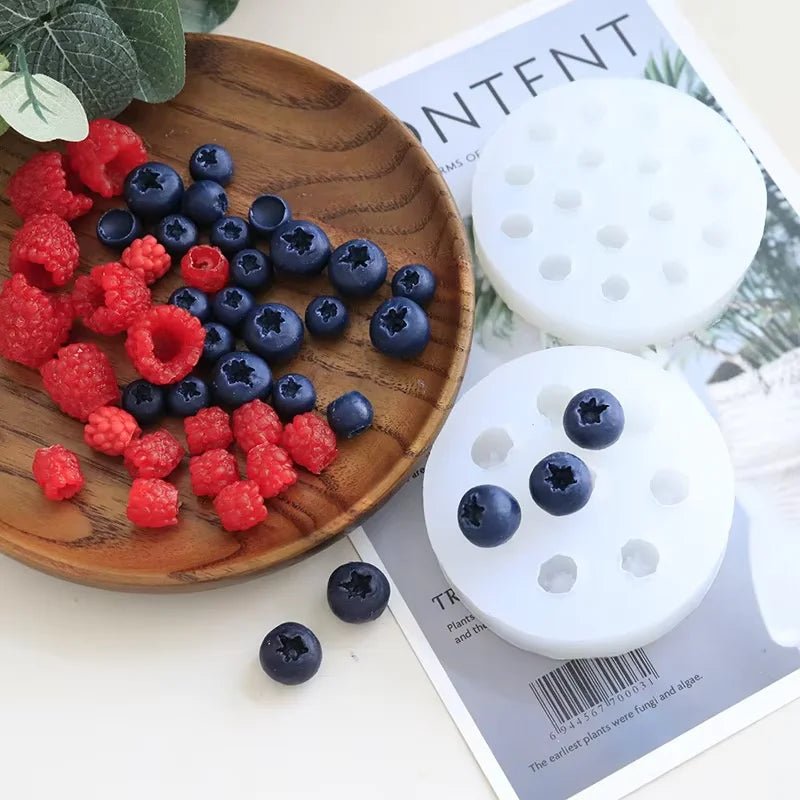 3D Simulation Fruit Candle Silicone Mold Blueberry Raspberry Shaped Fondant Mould DIY Chocolate Baking Mold Cake Decorating Tool - Cozy & Co. Market
