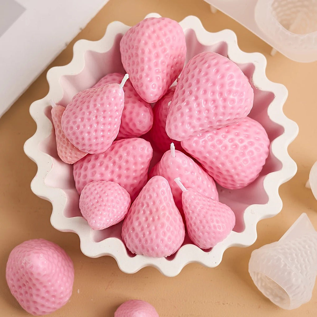 3D Strawberry Aromatherapy Candle Silicone Mold DIY Handmade Romantic Scented for Valentine's Day Party Home Decor Birthday Gift - Cozy & Co. Market