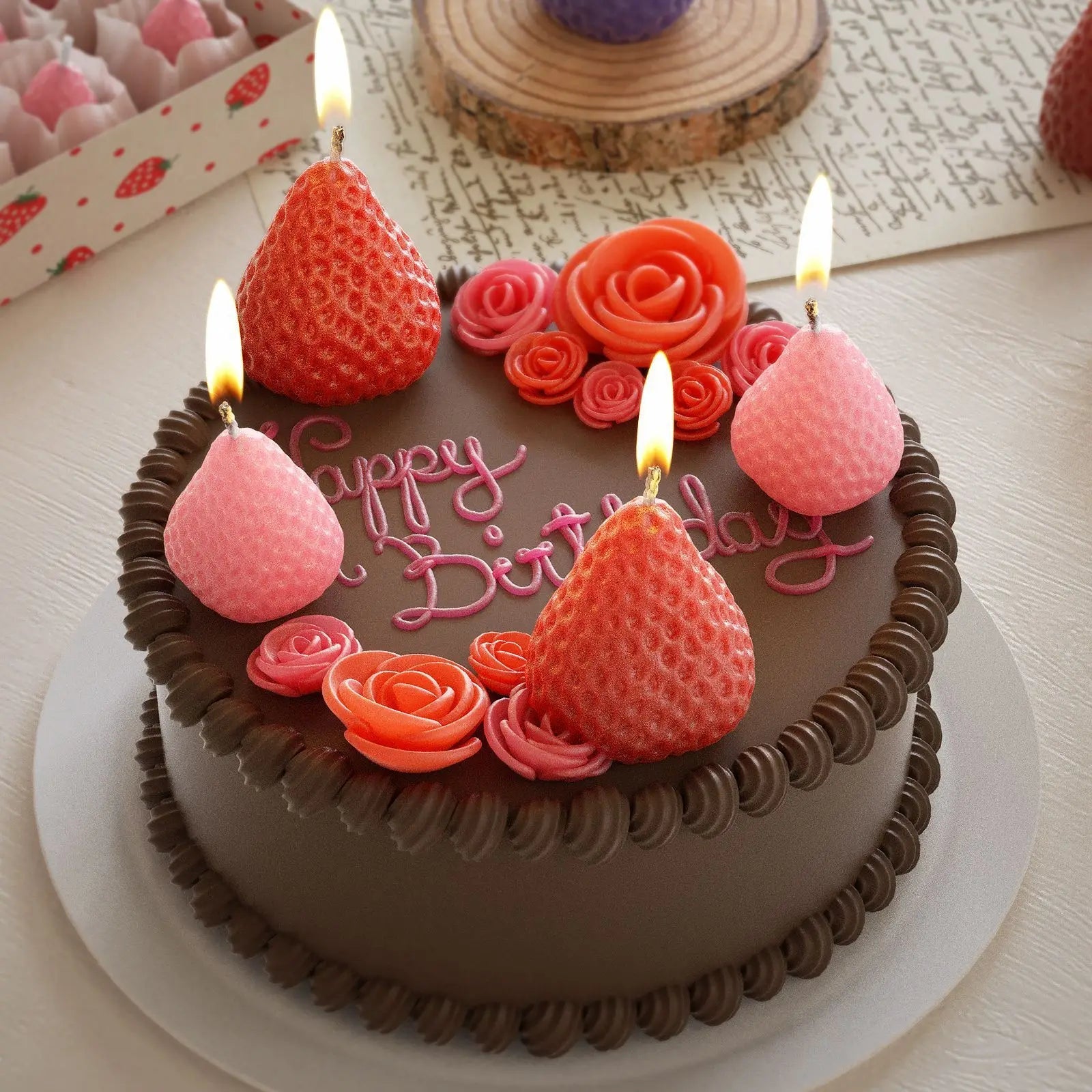 3D Strawberry Aromatherapy Candle Silicone Mold DIY Handmade Romantic Scented for Valentine's Day Party Home Decor Birthday Gift - Cozy & Co. Market