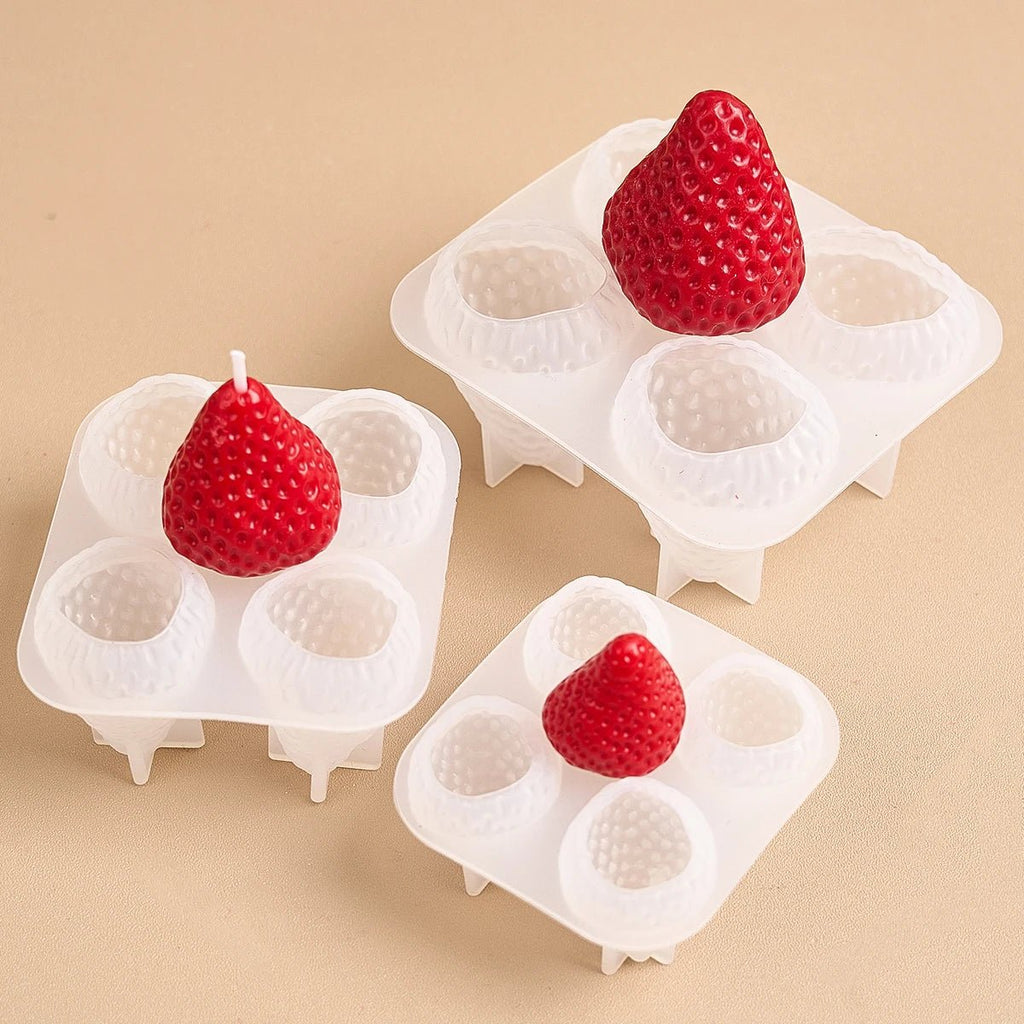 3D Strawberry Aromatherapy Candle Silicone Mold DIY Handmade Romantic Scented for Valentine's Day Party Home Decor Birthday Gift - Cozy & Co. Market
