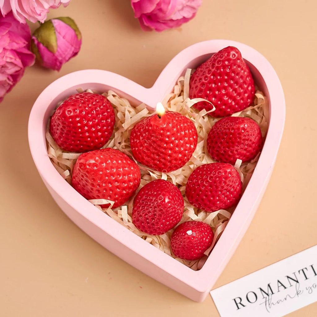 3D Strawberry Aromatherapy Candle Silicone Mold DIY Handmade Romantic Scented for Valentine's Day Party Home Decor Birthday Gift - Cozy & Co. Market