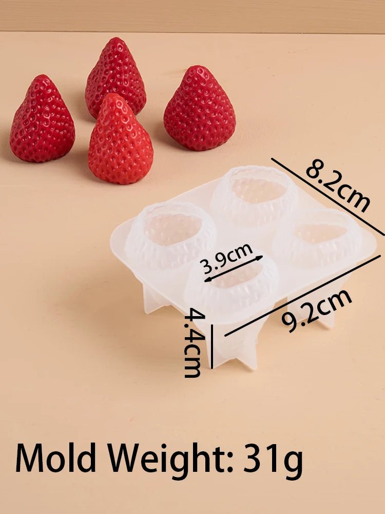 3D Strawberry Aromatherapy Candle Silicone Mold DIY Handmade Romantic Scented for Valentine's Day Party Home Decor Birthday Gift - Cozy & Co. Market