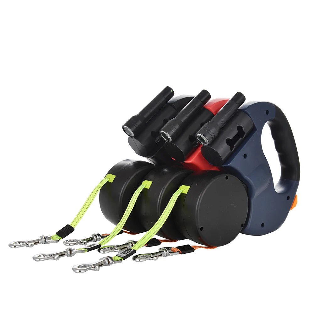 3m Retractable Dog Leash For Small Dogs Reflective Dual Pet Leash Lead 360 Swivel No Tangle Double Dog Walking Leash With Lights - Cozy & Co. Market