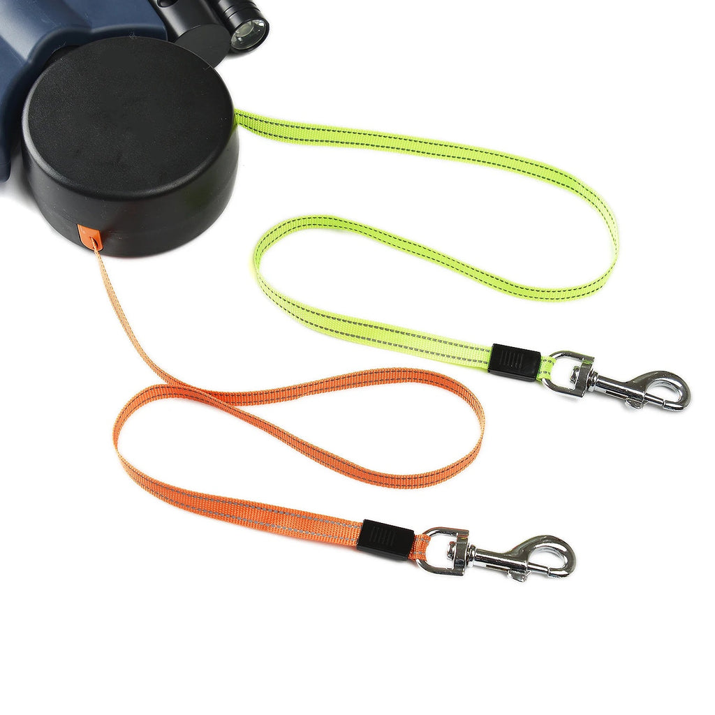 3m Retractable Dog Leash For Small Dogs Reflective Dual Pet Leash Lead 360 Swivel No Tangle Double Dog Walking Leash With Lights - Cozy & Co. Market
