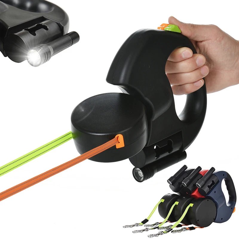 3m Retractable Dog Leash For Small Dogs Reflective Dual Pet Leash Lead 360 Swivel No Tangle Double Dog Walking Leash With Lights - Cozy & Co. Market