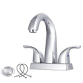 4 Inch Centerset Chrome Bathroom Faucet Hot Cold Water Mixer Wash Basin Tap Double Handle Bathroom Sink Faucet - Cozy & Co. Market