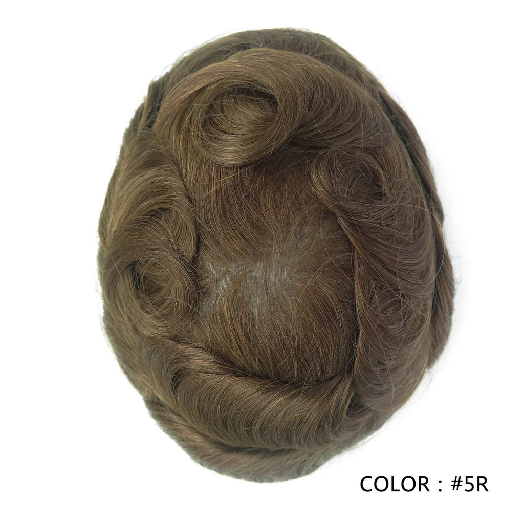4 Ultra Thin Skin Men's Indian Hair Remy Toupee Antibacterial PU Base Hair Replacement System Natural V-looped Hairline - Cozy & Co. Market