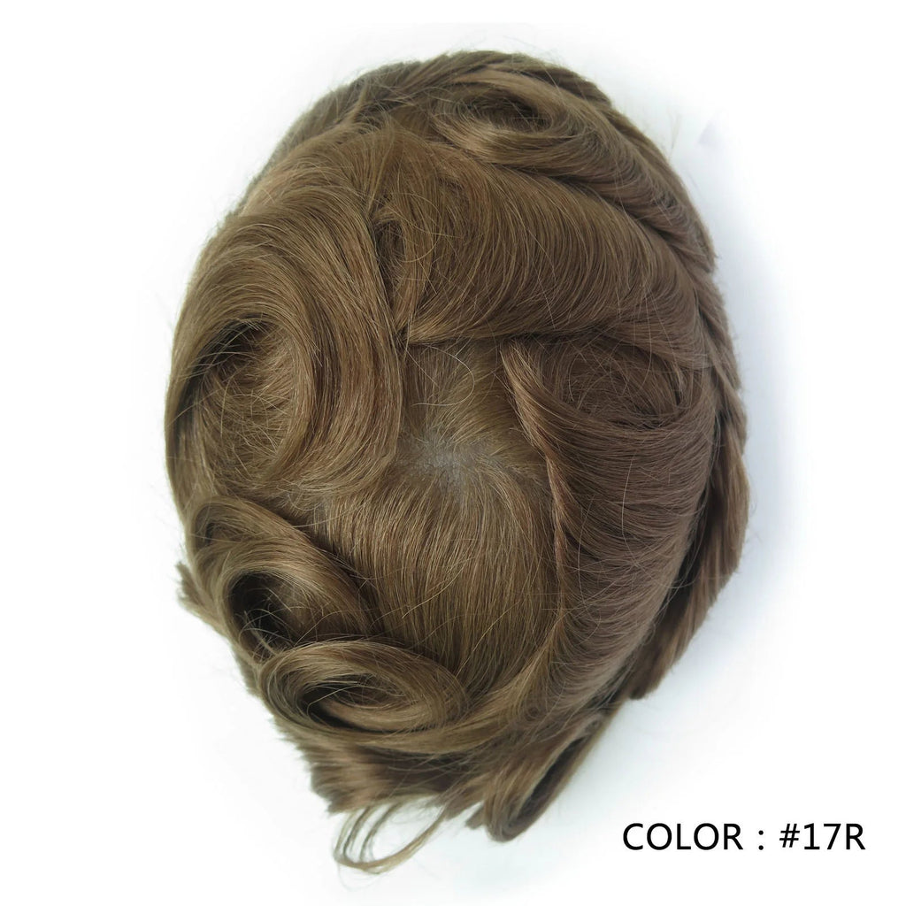 4 Ultra Thin Skin Men's Indian Hair Remy Toupee Antibacterial PU Base Hair Replacement System Natural V-looped Hairline - Cozy & Co. Market