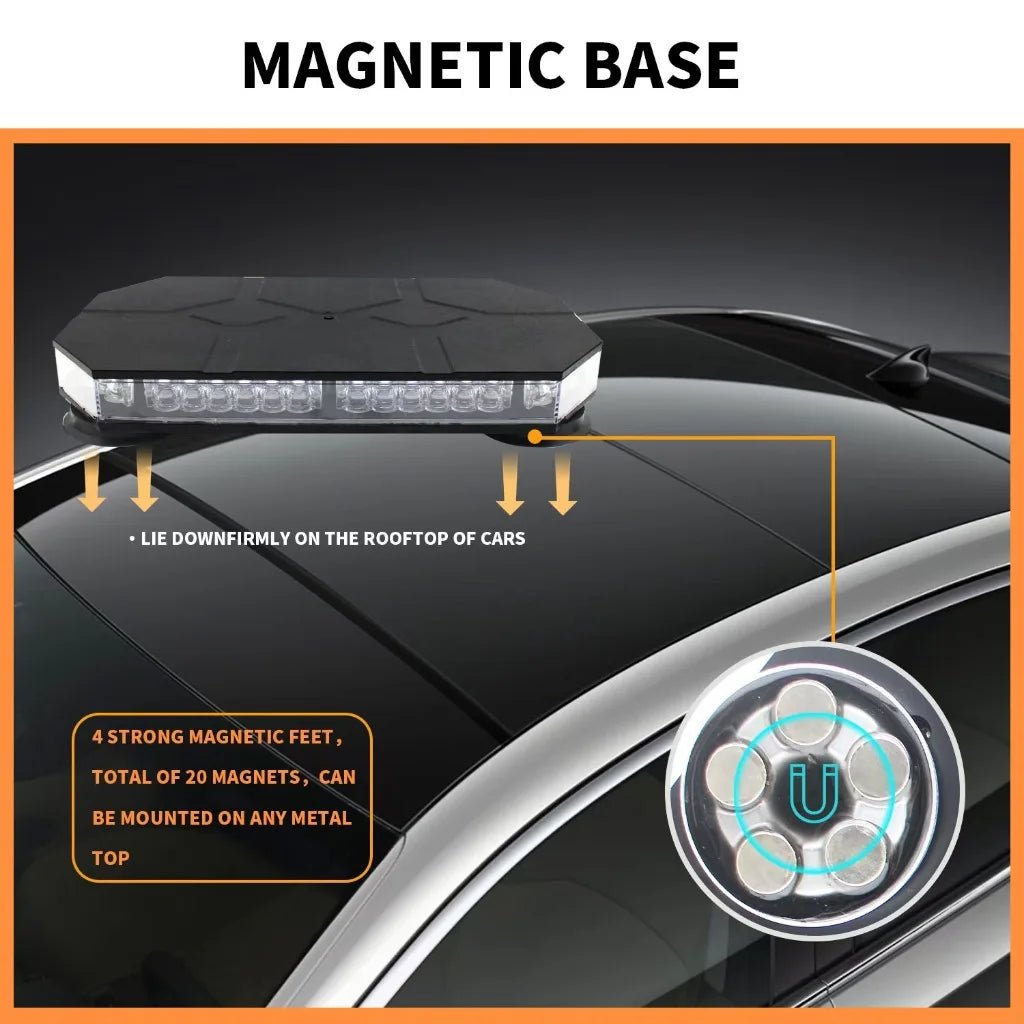 42 LED Car Roof Top Strobe Lights Emergency Warning Safety Beacon Magnetic Mount For Truck Ambulance Snow Plow police lights bli - Cozy & Co. Market