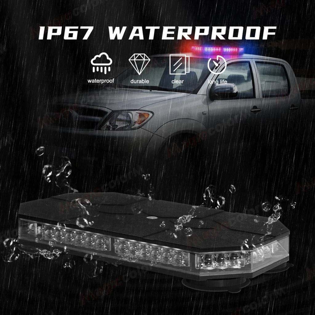 42 LED Car Roof Top Strobe Lights Emergency Warning Safety Beacon Magnetic Mount For Truck Ambulance Snow Plow police lights bli - Cozy & Co. Market