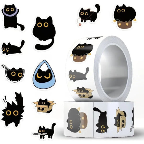 500 PCS Cute Cat Stickers - Adhesive Cartoon Decals for Water Bottle Laptop Scrapbook Journal Card Envelope - Bulk Office Suppl - Cozy & Co. Market