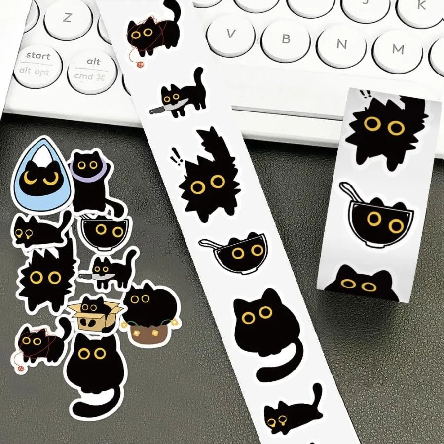 500 PCS Cute Cat Stickers - Adhesive Cartoon Decals for Water Bottle Laptop Scrapbook Journal Card Envelope - Bulk Office Suppl - Cozy & Co. Market
