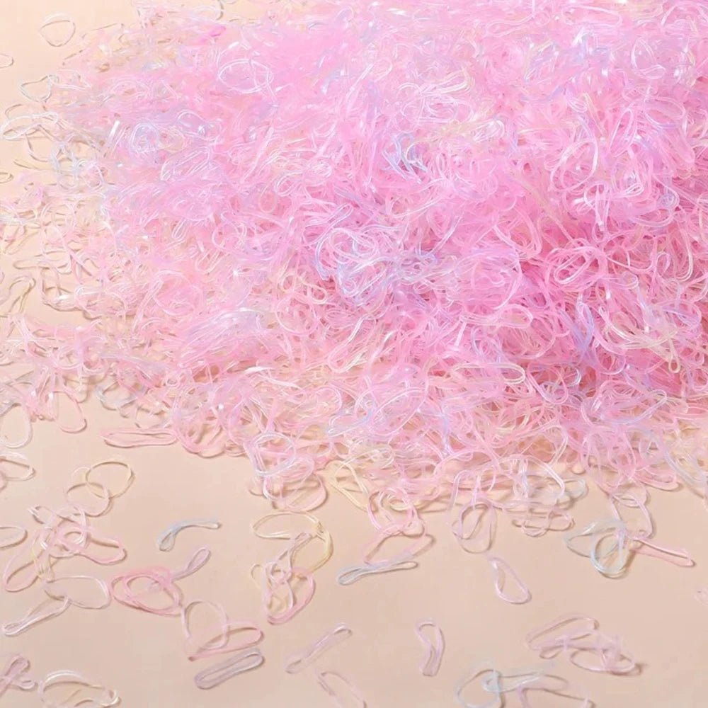 500/1000/2000pcs Girls Colourful Disposable Rubber Band Hair Ties Headband Children Ponytail Holder Bands Kids Hair Accessories - Cozy & Co. Market