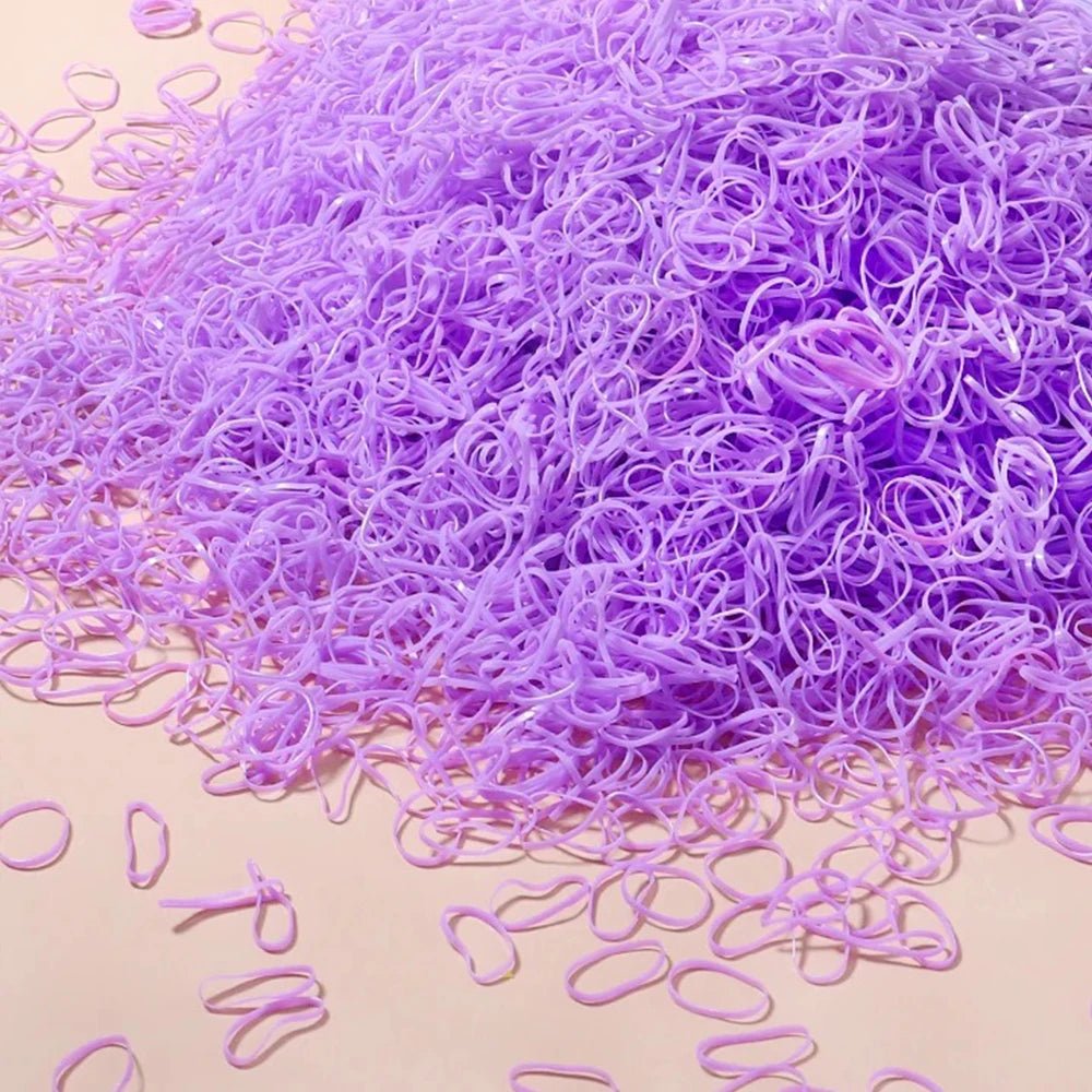 500/1000/2000pcs Girls Colourful Disposable Rubber Band Hair Ties Headband Children Ponytail Holder Bands Kids Hair Accessories - Cozy & Co. Market