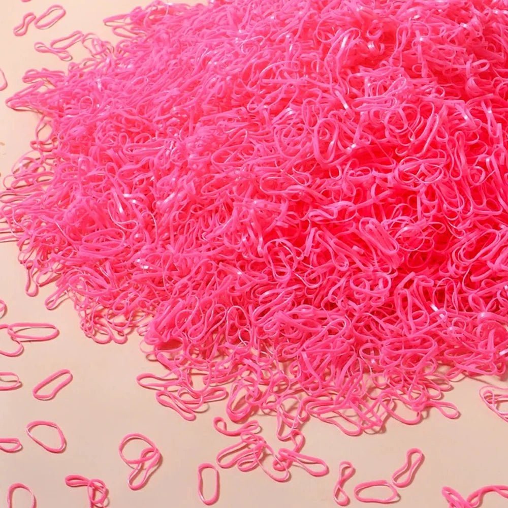 500/1000/2000pcs Girls Colourful Disposable Rubber Band Hair Ties Headband Children Ponytail Holder Bands Kids Hair Accessories - Cozy & Co. Market