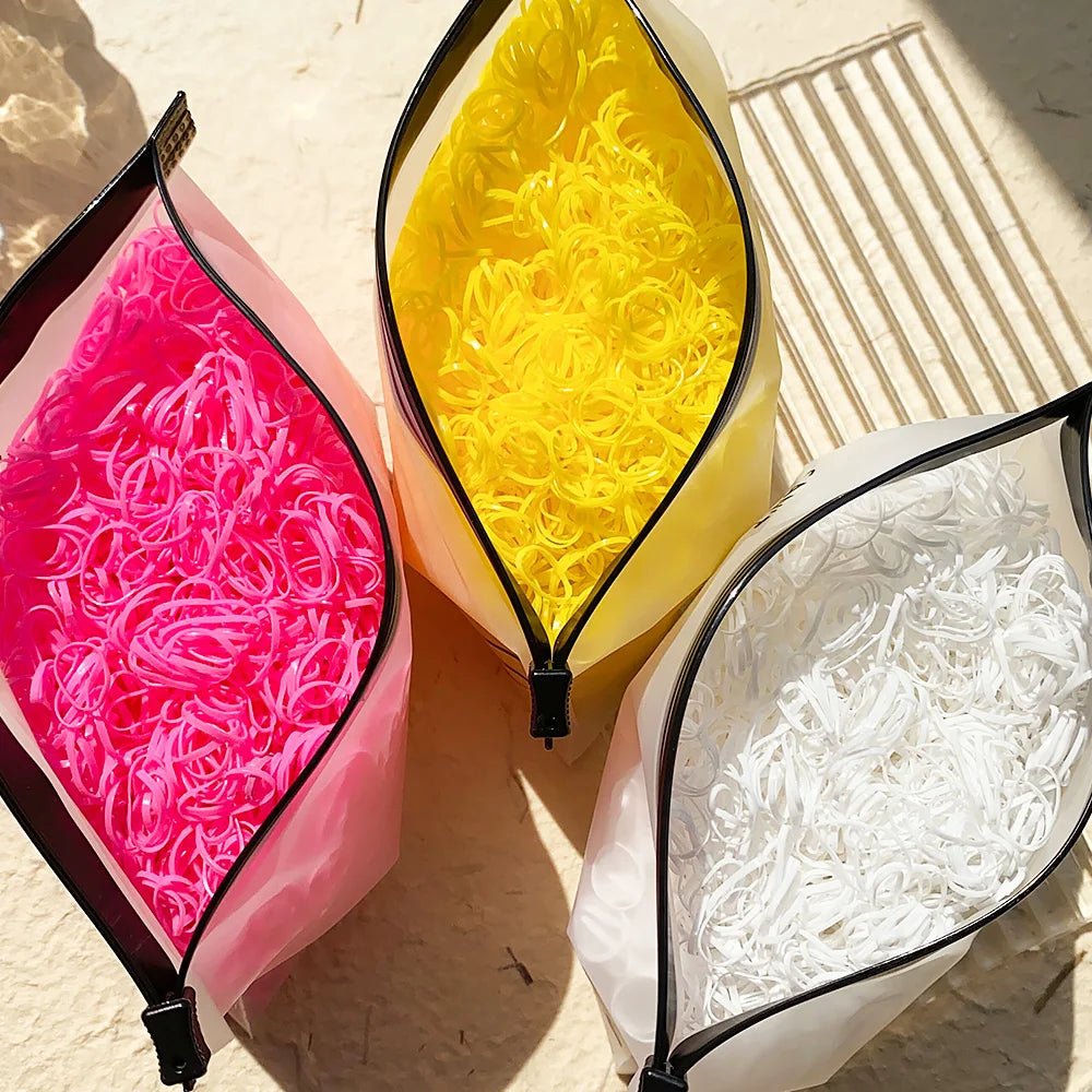 500/1000/2000pcs Girls Colourful Disposable Rubber Band Hair Ties Headband Children Ponytail Holder Bands Kids Hair Accessories - Cozy & Co. Market