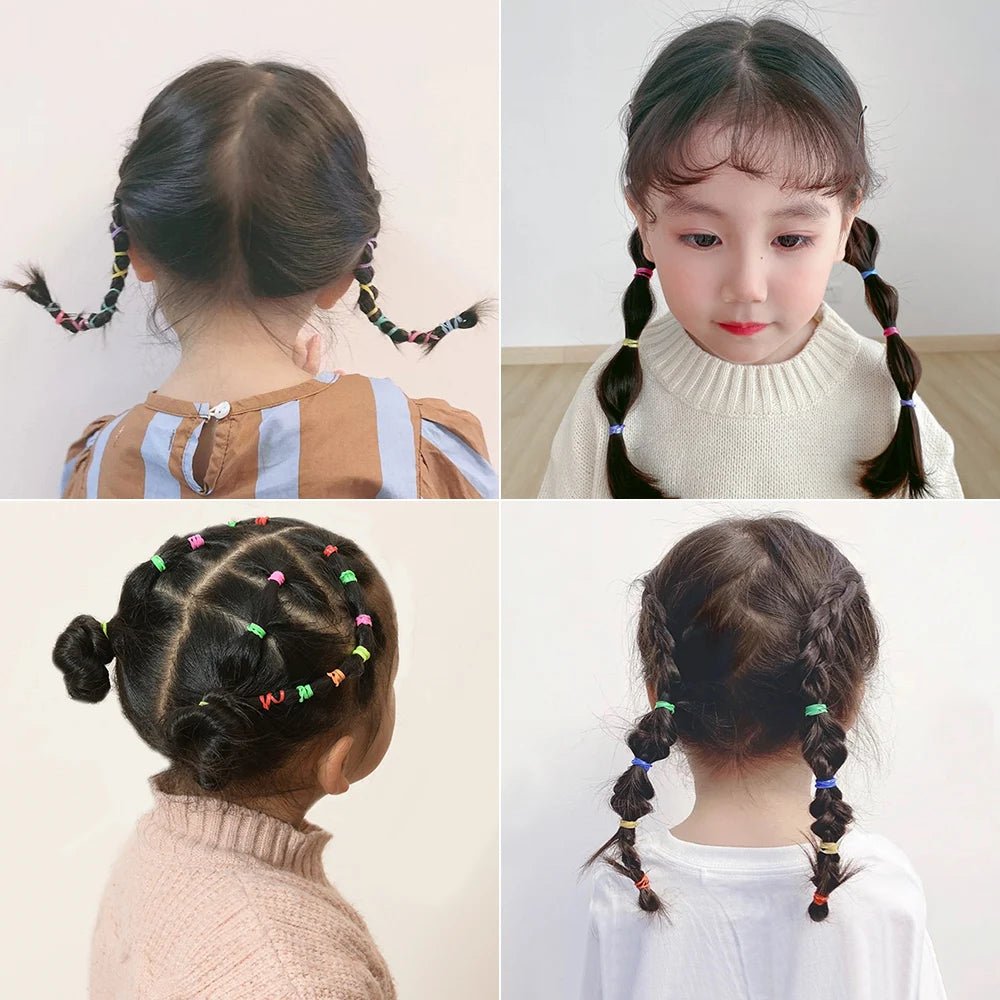 500/1000/2000pcs Girls Colourful Disposable Rubber Band Hair Ties Headband Children Ponytail Holder Bands Kids Hair Accessories - Cozy & Co. Market