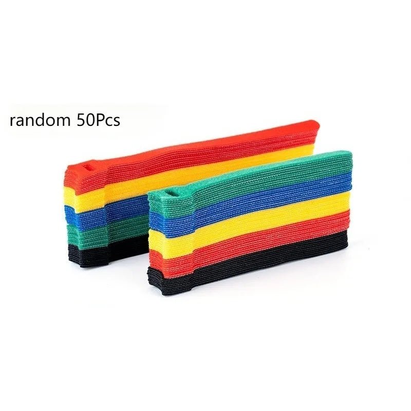 50/100Pcs Random color Velcro data cable computer cable storage classification Velcro management tape self-adhesive - Cozy & Co. Market