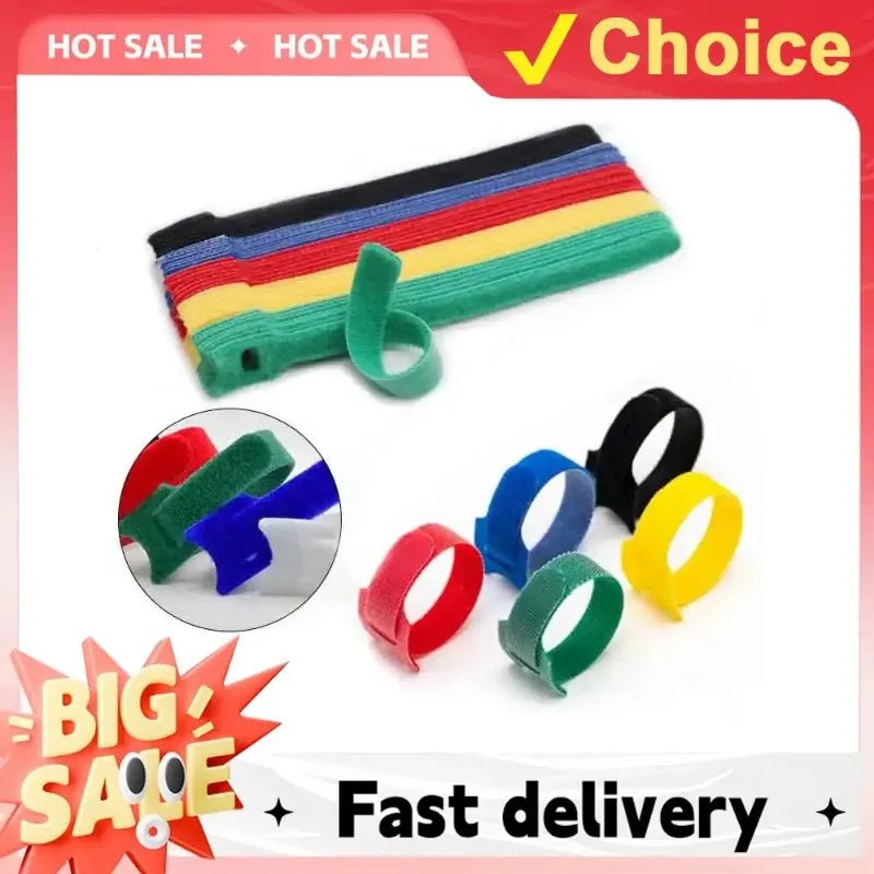 50/100Pcs Random color Velcro data cable computer cable storage classification Velcro management tape self-adhesive - Cozy & Co. Market