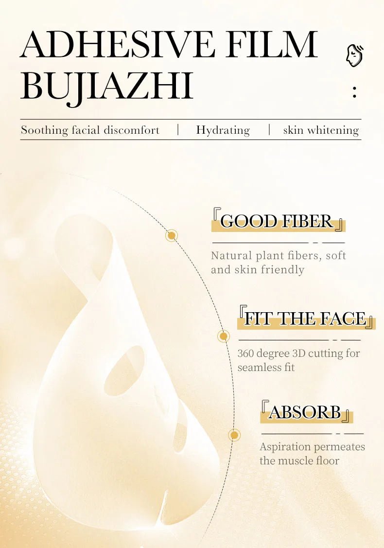 5/10pcs SADOER 24K Gold Vitamin C Hyaluronic Acid Face Mask Facial Moisturizing Firming Hydrating Facial Masks Skin Care - Cozy & Co. Market