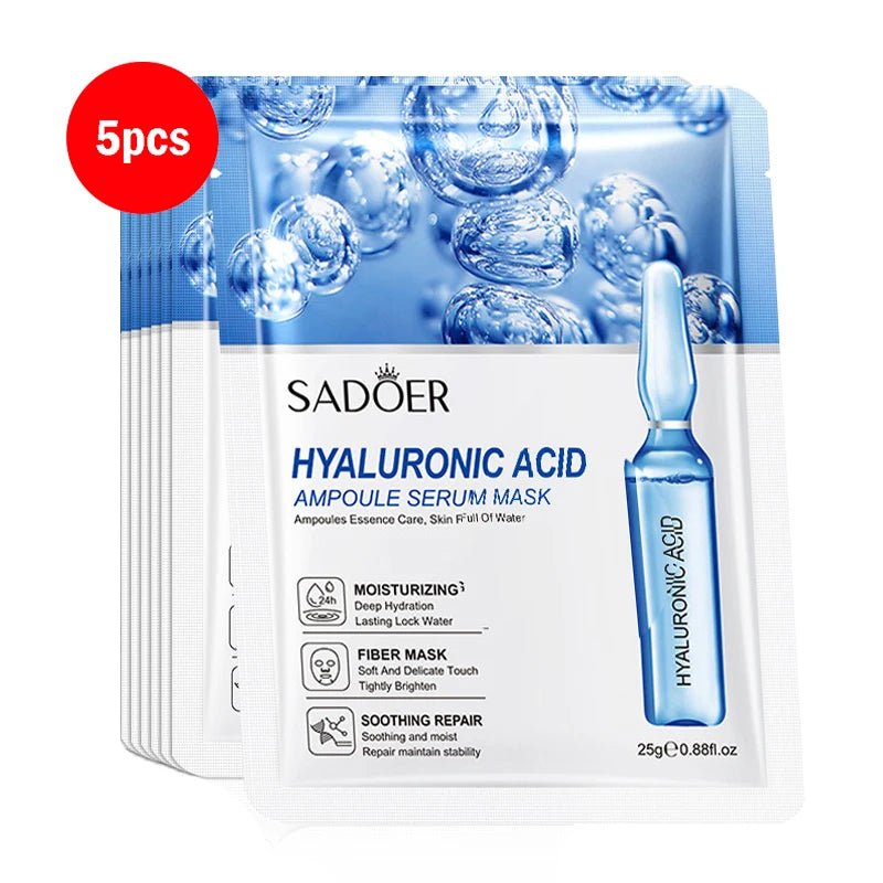 5/10pcs SADOER 24K Gold Vitamin C Hyaluronic Acid Face Mask Facial Moisturizing Firming Hydrating Facial Masks Skin Care - Cozy & Co. Market