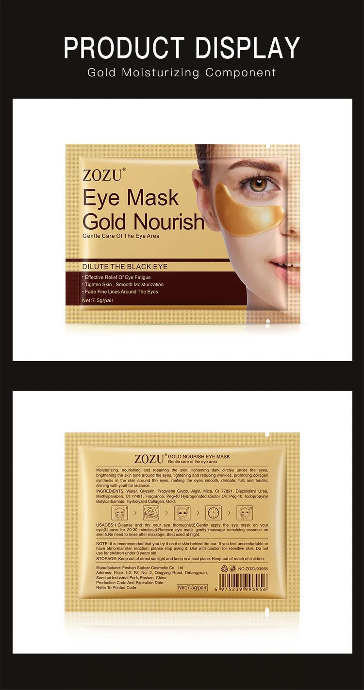 5pcs Gold Nourish Mung Bean Eye Mask Anti Dark Circles Masks Eye Patches Desalination Eye Bags Korean Skin Care Products - Cozy & Co. Market