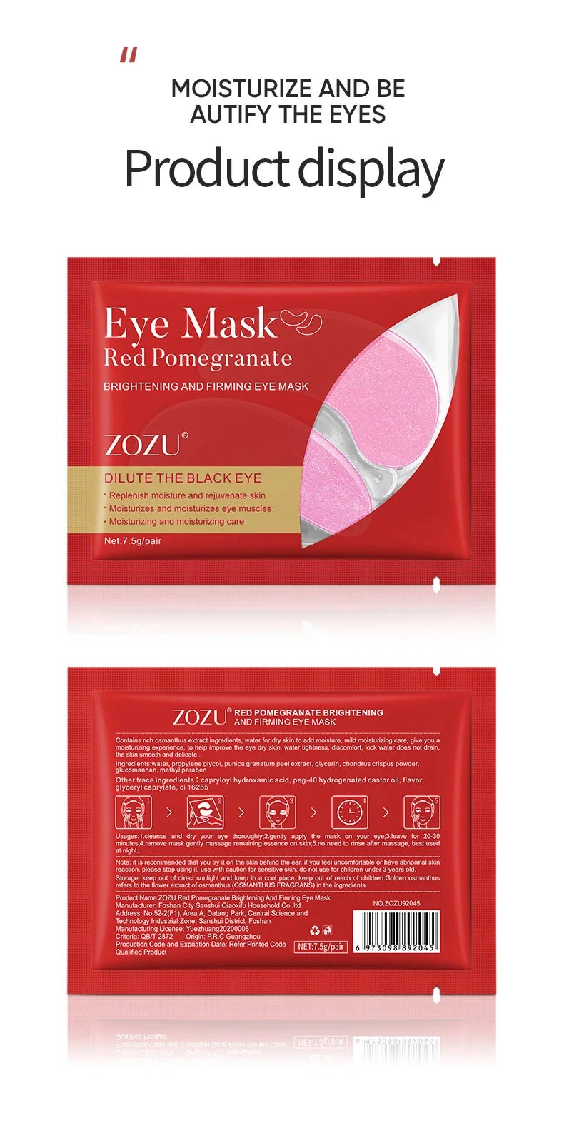 5pcs Gold Nourish Mung Bean Eye Mask Anti Dark Circles Masks Eye Patches Desalination Eye Bags Korean Skin Care Products - Cozy & Co. Market