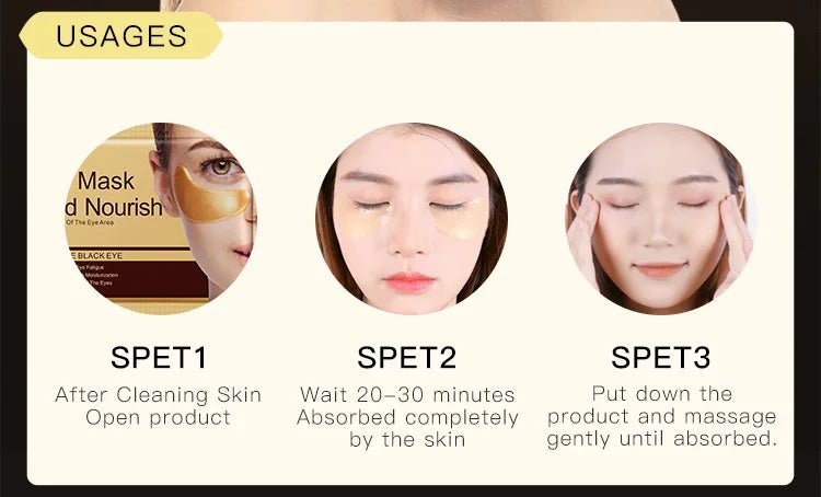 5pcs Gold Nourish Mung Bean Eye Mask Anti Dark Circles Masks Eye Patches Desalination Eye Bags Korean Skin Care Products - Cozy & Co. Market