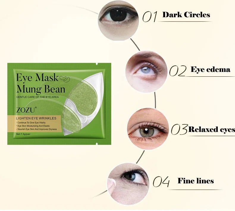 5pcs Gold Nourish Mung Bean Eye Mask Anti Dark Circles Masks Eye Patches Desalination Eye Bags Korean Skin Care Products - Cozy & Co. Market