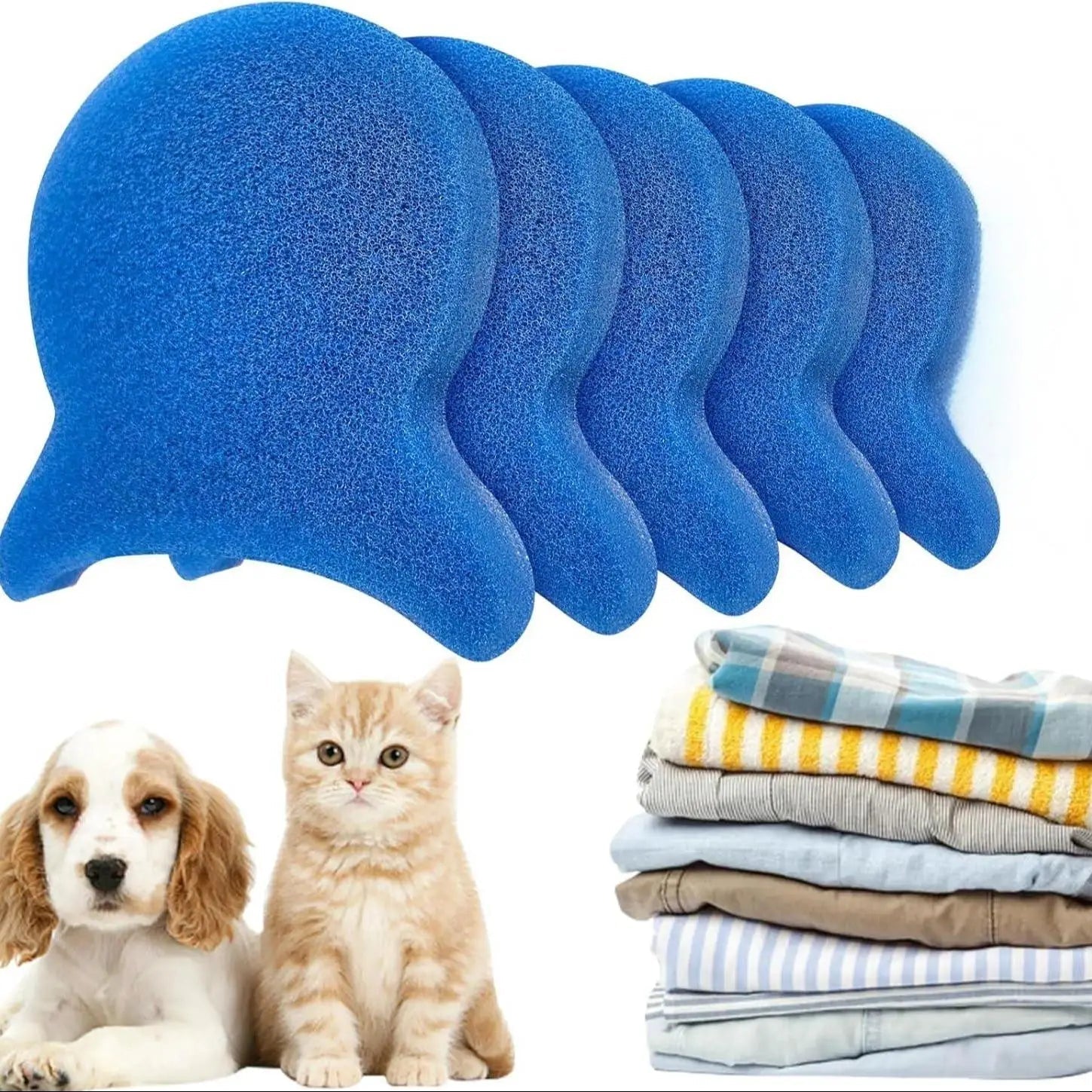 5pcs Pet Hair Remover for Laundry, Effectively Removes Fur, Lint & Dander, Reusable, Eco-Friendly Laundry Pet Hair Catcher - Cozy & Co. Market