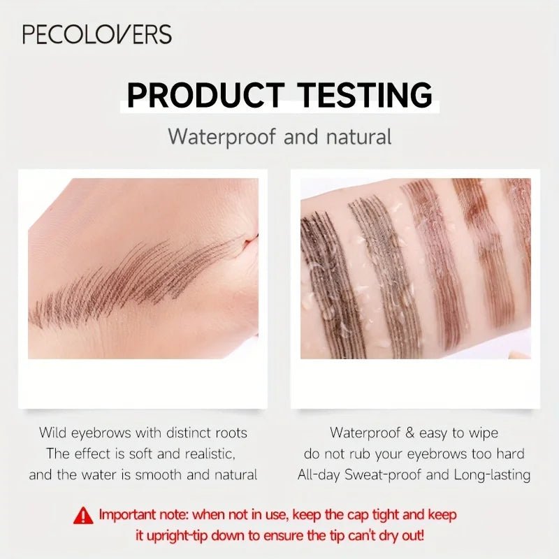 6 Colors 1pc Eyebrow Pen Waterproof 4 Split Tip Eyebrows Pen Eyebrow Tattoo Pen Waterproof Liquid Black Eyebrow Makeup Pencil - Cozy & Co. Market