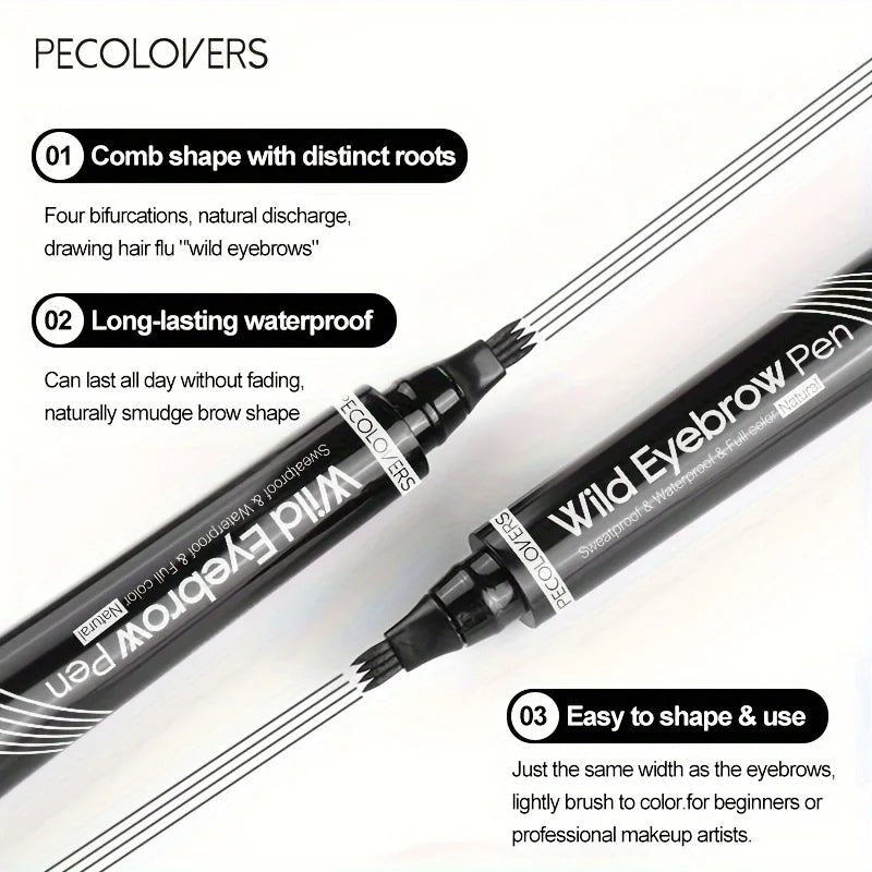 6 Colors 1pc Eyebrow Pen Waterproof 4 Split Tip Eyebrows Pen Eyebrow Tattoo Pen Waterproof Liquid Black Eyebrow Makeup Pencil - Cozy & Co. Market