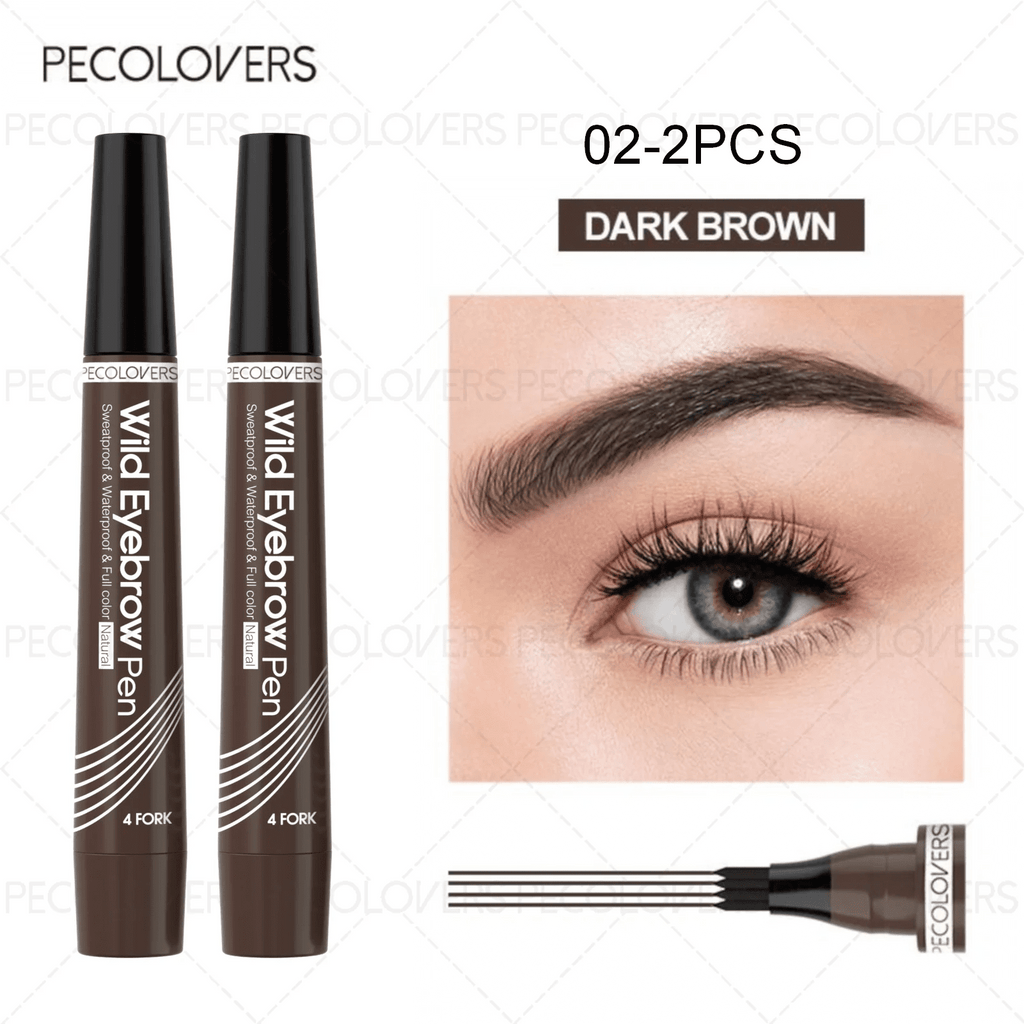 6 Colors 1pc Eyebrow Pen Waterproof 4 Split Tip Eyebrows Pen Eyebrow Tattoo Pen Waterproof Liquid Black Eyebrow Makeup Pencil - Cozy & Co. Market