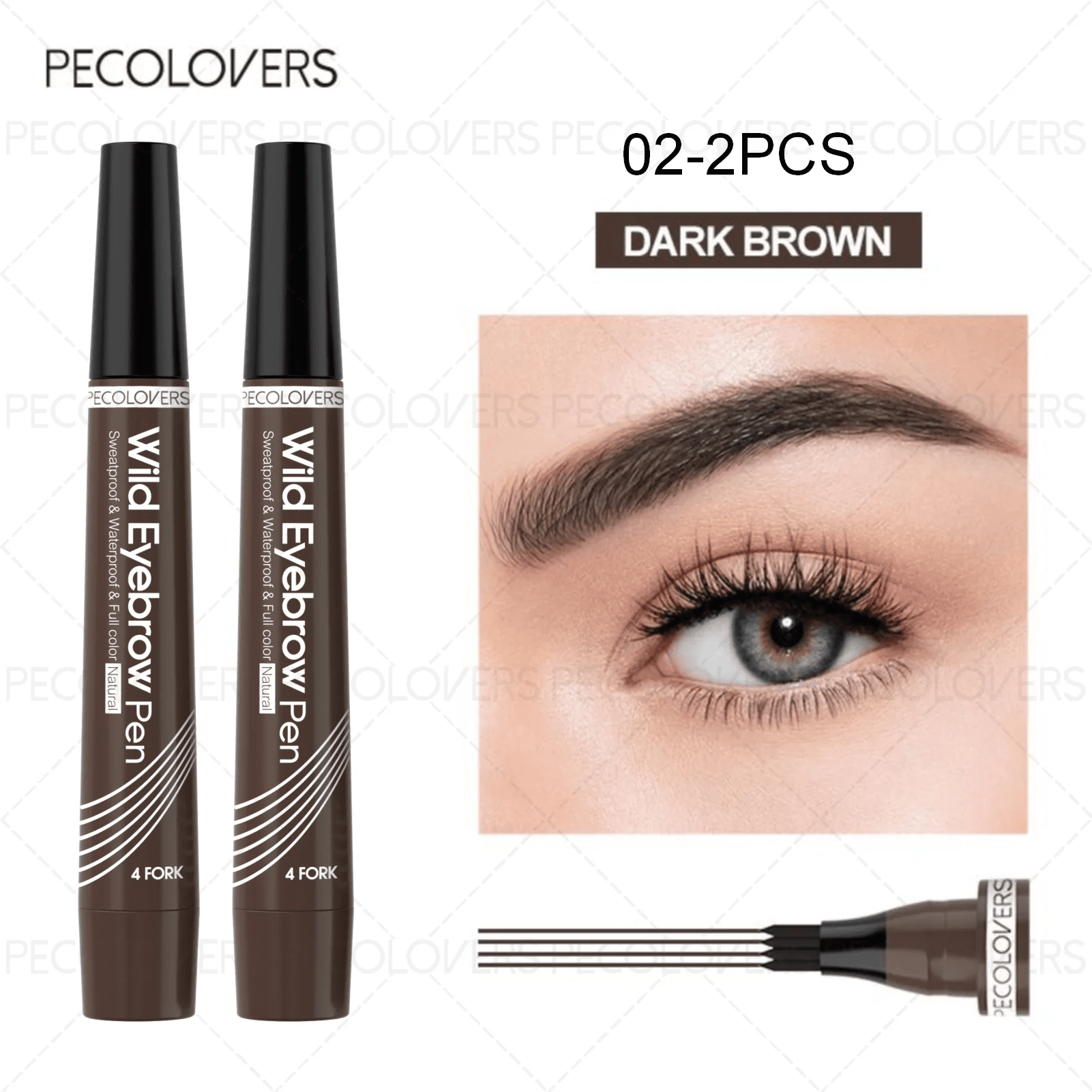 6 Colors 1pc Eyebrow Pen Waterproof 4 Split Tip Eyebrows Pen Eyebrow Tattoo Pen Waterproof Liquid Black Eyebrow Makeup Pencil - Cozy & Co. Market