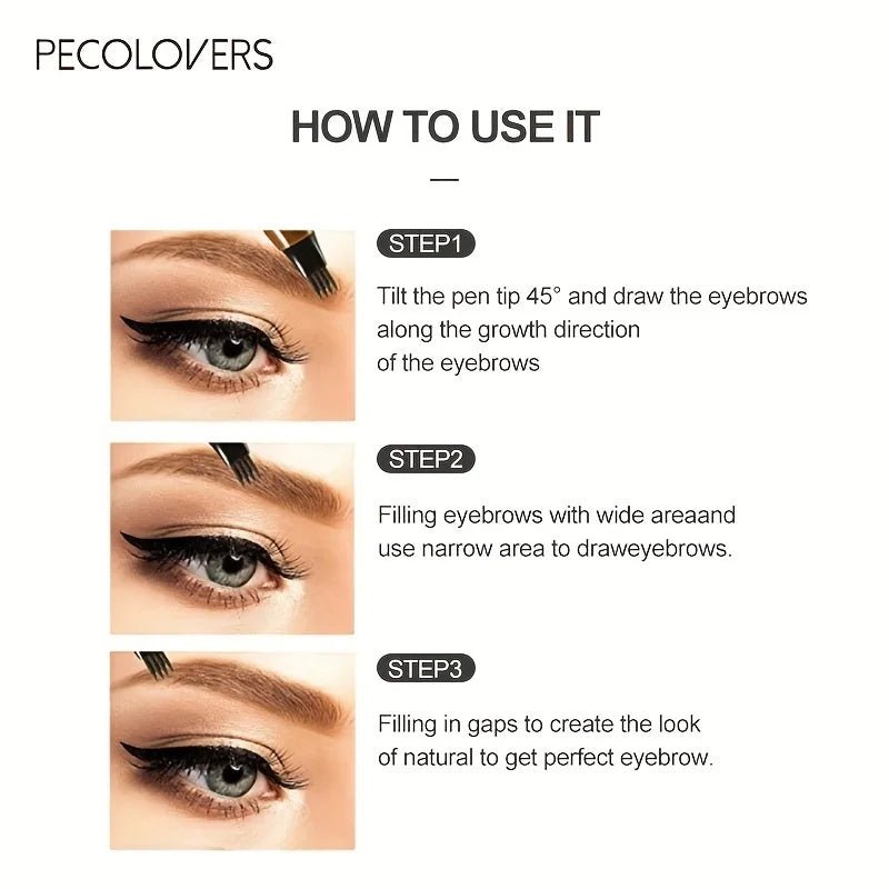 6 Colors 1pc Eyebrow Pen Waterproof 4 Split Tip Eyebrows Pen Eyebrow Tattoo Pen Waterproof Liquid Black Eyebrow Makeup Pencil - Cozy & Co. Market