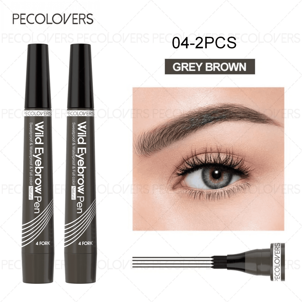 6 Colors 1pc Eyebrow Pen Waterproof 4 Split Tip Eyebrows Pen Eyebrow Tattoo Pen Waterproof Liquid Black Eyebrow Makeup Pencil - Cozy & Co. Market