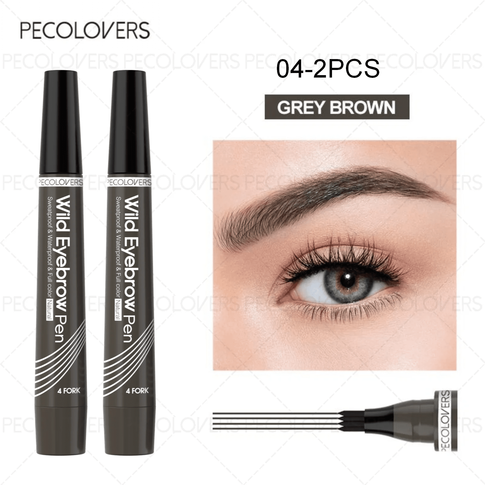 6 Colors 1pc Eyebrow Pen Waterproof 4 Split Tip Eyebrows Pen Eyebrow Tattoo Pen Waterproof Liquid Black Eyebrow Makeup Pencil - Cozy & Co. Market